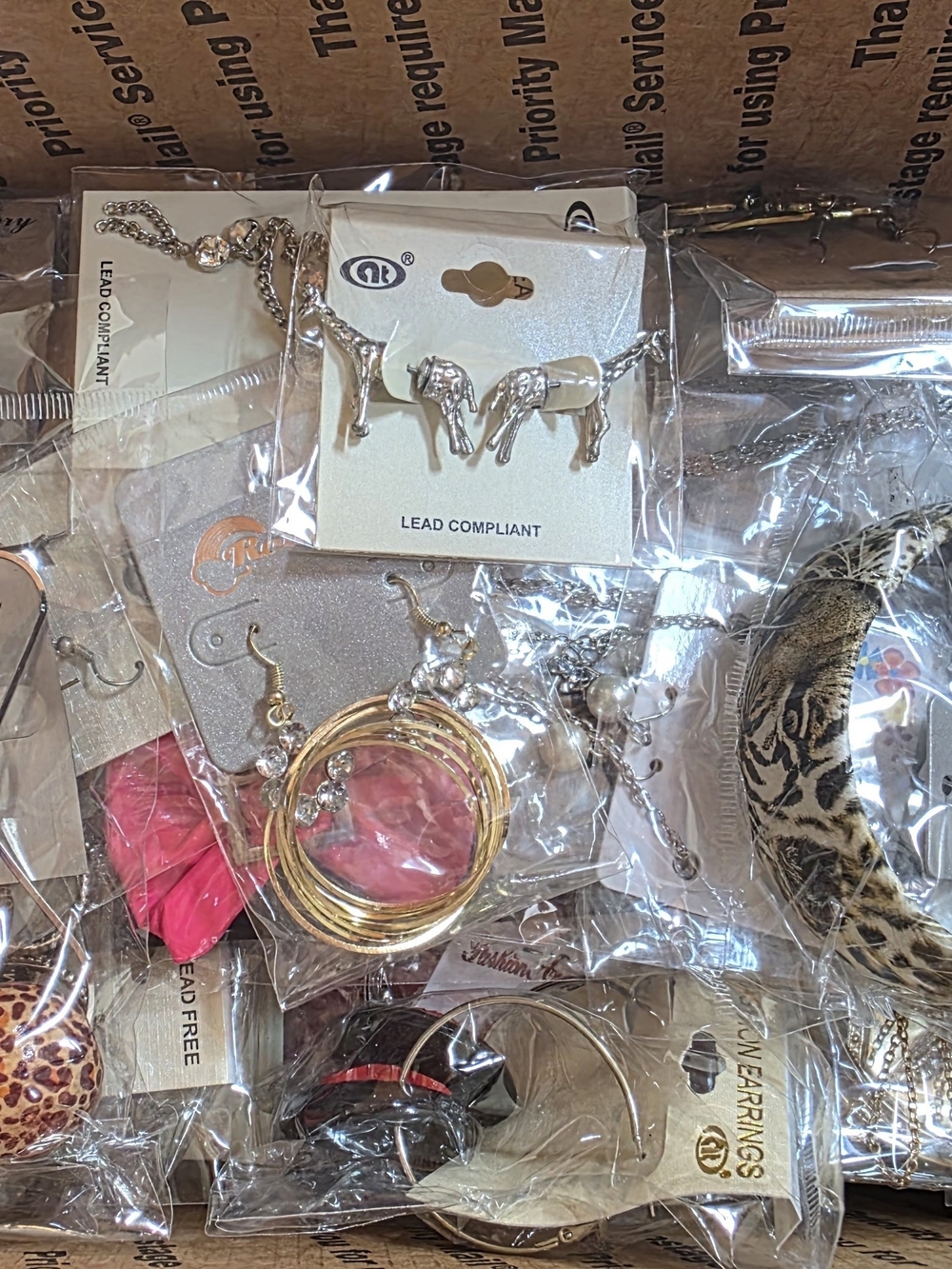 50 Piece Random Mix Of Wholesale Bulk Costume Jewelry Individually Wrapped